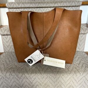 Madison West the Elle Tote Bag- Tan
